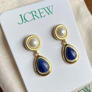 J. Crew blue stone drop earrings NWT